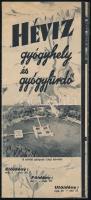 cca 1930-1940 Hévíz gyógyhely és gyógyfürdő, Bp., Globus-ny., fekete-fehér fotókkal, kihajtható idegenforgalmi prospektus, 22x10 cm