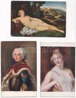 23 db RÉGI művész motívum képeslap, híres festmények, pár Stengel litho / 23 pre-1945 art motive pos...