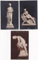 6 db RÉGI motívum képeslap: erotikus szobrok / 6 pre-1945 motive postcards: erotic sculptures