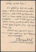 1941 Dr. Dornyay Béla (1887-1965) tanár, muzeológus, helytörténész, mint a keszthelyi Balatoni Múzeum igazgatója saját kézzel írt és aláírt köszönőlevele adományért a múzeum levelezőlapján