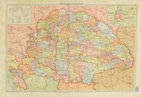 cca 1930-1940 Magyarország politikai térképe, Bp., M. Kir. Honvéd Térképészeti Intézet, foltos, hajtott, 29x43 cm