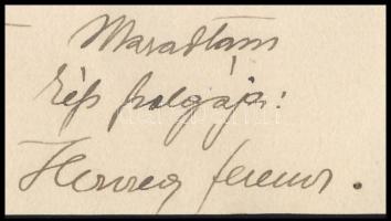 1899 Bp., Herczeg Ferenc (1863-1954) író saját kezű, aláírt levele