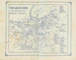 cca 1914 Győr Szab. Kir. Város belterületének átnézeti térképe, Győr, Nitsmann-ny., foltos, 22x28 cm