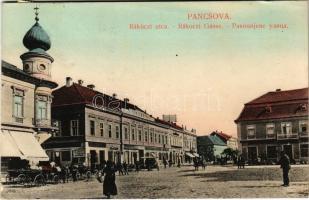 1909 Pancsova, Pancevo; Rákóczi utca, Grand Hotel Trompeter, üzletek. Kohn Samu kiadása / Rákóczi Gasse / street view, hotel, shops (EK)