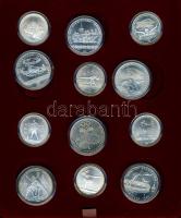 Szovjetunió 1977-80. 5R Ag (14x), 10R Ag (14x) komplett "Olimpia" sor! T:1 Eredeti díszdobozban!