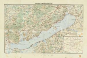 cca 1930 A Balaton és környékének térképe, 1:200.000, Bp., M. Kir. Állami Térképészet, hajtott, foltos, a hátoldalon ceruzás jegyzettel, 31,5x47,5 cm