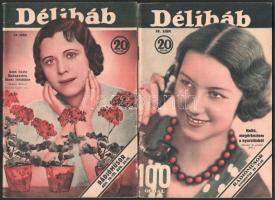 cca 1934-44 4 db filmmel kacsolatos magazin: Délibáb (2 db), Magyar Film, Film színház irodalom, részben sérült
