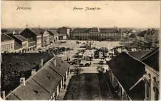 1915 Pancsova, Pancevo; Ferenc József tér, piac / square, market (EK)