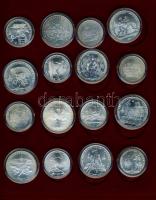 Szovjetunió 1977-80. 5R Ag (14x), 10R Ag (14x) komplett "Olimpia" sor! T:1 Eredeti díszdob...