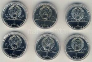 Szovjetunió 1977-80. 1R 6klf db "Olimpia" sor szettben T:1 Díszdobozban, tanúsítvánnyal!