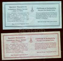 Szovjetunió 1977-80. 1R 6klf db "Olimpia" sor szettben T:1 Díszdobozban, tanúsítvánnyal!