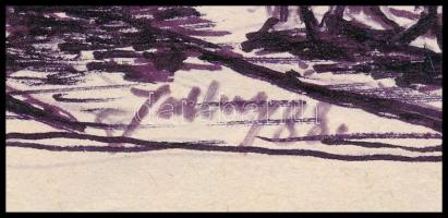 Jedlinszky Tibor (?-?): Jelenet. Filctoll, papír. Jelzett. Lap széle kissé foltos. 16x17 cm