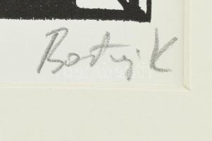 Bortnyik Sándor (1893-1976): Kezek a magasban, fametszet, papír, utólagos jelzéssel, paszpartuban, 1...