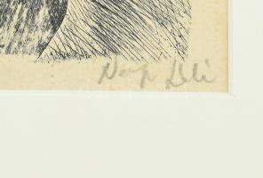 Nagy László (1925-1978): Szécsi Margit. Rézkarc, papír, utólagos jelzéssel, paszpartuban, 18×12 cm