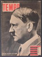 1940 Tempo Nr. 5. - Deutsche Ausgabe / Tempo c. olasz magazin német száma a II. világháború idejéből, a címlapon Adolf Hitlerrel. 50p., számos színes és fekete-fehér képpel, olasz és német nyelven, korabeli hirdetésekkel. Sérült, kisebb sarokhiánnyal.