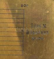 2 db régi fém vonalzó, az egyiken Süss N. Budapest jelzéssel, h: 25 cm, 20 cm