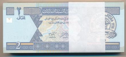 Afganisztán 2002. 2A (100x) kötegelővel, sorszámkövetők T:I,I- Afghanistan 2002. 2 Afghanis (100x) w...