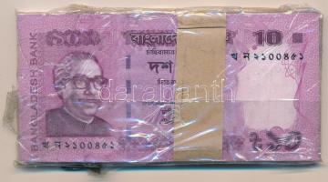 Banglades 2013. 10T (50x) kötegelővel, sorszámkövető T:I,I- Bangladesh 2013. 10 Taka (50x) with wrapper, consecutive serials C:UNC,AU Krause P#54b