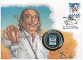 Egyenlítői-Guinea 1994. 1000Fr Cu-Ni Dali multicolor, felbélyegzett borítékban, bélyegzéssel T:PP  Equatorial Guines 1994. 1000 Francs Cu-Ni Dali multicolor, in envelope with stamp and cancellation C:PP