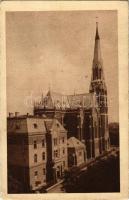 1916 Budapest XIV. A Szent Domonkos-rend (Rózsafüzér Királynéja) temploma a Bálint utca felől. Herbst műnyomása (EK)