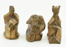 Háromkirályok. Bronz. jelzés nélkül. 3 db . 9 cm