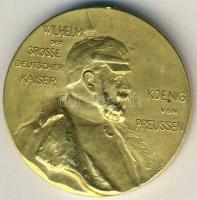 Német Birodalom/Császárság/Poroszország 1897. "I.Vilmos születésének 100. évfordulója" alkalmából kiadott aranyozott Br emlékérem T:2 fny.