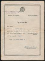 1949 OTP igazolása 5 éves tervkölcsönről Borda János (1908-1978) ötvösművész, grafikus részére, hajtásnyommal, 20x14,5 cm
