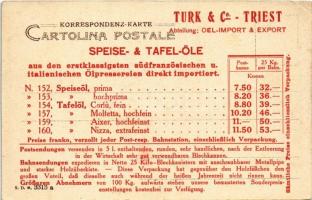 Trieste, Trieszt; Piazza Stazione / square, tram. Turk & Co. Oel-Import & Export Speise- &am...