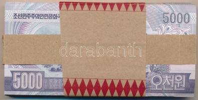 Észak-Korea 2006. 5000W (100x) sorszámkövetők sérült kötegelővel T:I,I- North Korea 2006. 5000 Won (...
