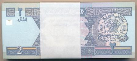 Afganisztán 2002. 2A (100x) kötegelővel, sorszámkövetők T:I,I- Afghanistan 2002. 2 Afghanis (100x) w...