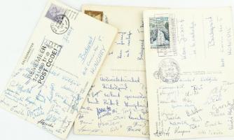 1973 Budapesti Táncegyüttes két egymást követő igazolványa (férj, feleség) + tagok által aláírt képe...