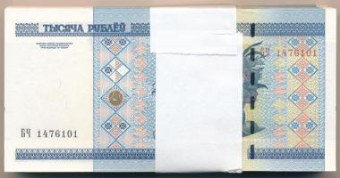 Fehéroroszország 2000. 1000R (100x) kötegelővel, sorszámkövetők T:I,I- Belarus 2000. 1000 Rublei (10...