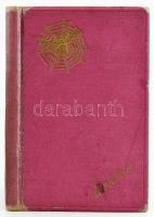 cca 1953 Szerelmes emlékkönyv sok rajzzal, festett és aranyozott vászon borítóval