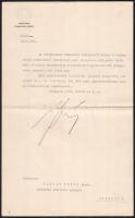 1912 Bp., Magyar királyi földművelésügyi miniszter, gróf Serényi Béla (1866-1919) által aláírt megbízólevél