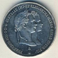 Ausztria 1854. 1G Ag "II.Ferenc József és Erzsébet hercegnő-házasságkötési emlék" T:2-/3+
