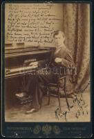 Dohnányi Ernő (1877-1960) zeneszerző ifjúkori dedikált fotója 1897-ből rigai koncertállomásán német nyelvű dedikációval 11x17 cm