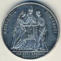 Ausztria 1854. 1G Ag "II.Ferenc József és Erzsébet hercegnő-házasságkötési emlék" T:2-/3+