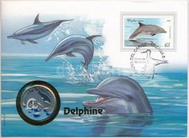 Kuba 1994. 10P Palackorrú delfinek felbélyegzett borítékban, bélyegzéssel T:1  Cuba 1994. 10 Pesos Bottle-nosed Dolphins in envelope with stamp and cancellation C:UNC Krause KM#439