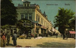 Braila, Bulevardul Cuza / street, market, Hotel Bulevard, shop of Isac Smilovici (EK)