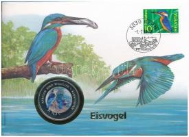 Egyenlítői-Guinea 1994. 1000Fr Cu-Ni "Jégmadár" multicolor, felbélyegzett borítékban, bélyegzéssel T:PP Equatorial Guines 1994. 1000 Francs Cu-Ni "Kingfisher" multicolor, in envelope with stamp and cancellation C:PP Krause KM#89