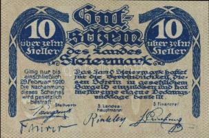 Ausztria/Szövetségi Államok/Steiermark 1919.10.17. 10H, 20H, 50H komplett sor! T:I