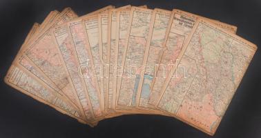1916. május - 1917 december 16 db térkép az I. világháborúból, különböző arányokkal, hajtottak, a széleken szakadtak. Teljes méretek kb. 32x65 cm
