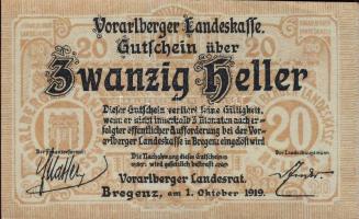 Ausztria/Szövetségi Államok/Vorarlberg 1919.9.1. 10H, 20H, 50H komplett sor T:I