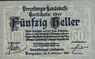 Ausztria/Szövetségi Államok/Vorarlberg 1919.9.1. 10H, 20H, 50H komplett sor T:I