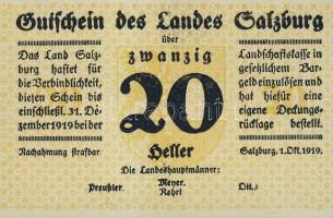 Ausztria/Szövetségi Államok/Salzburg 1919.10.1. 10H, 20H, 50H komplett sor T:I