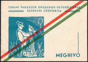 1938 Turáni Vadászok Országos Egyesületének Sashalmi Csoportjának meghívója magyar estre