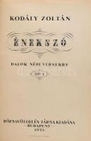 Kodály Zoltán: Énekszó. Dalok népi versekre. Dohnányi Ernő zeneszerző részére szóló dedikációval ell...
