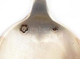 Ezüst (Ag) hat személyes süteményes evőeszköz készlet, ezüst nyelű rozsdamentes acél késekkel, össz....