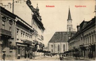 Kolozsvár, Cluj; Egyetem utca, Sámson Jakab és Sámson Izsák üzlete / street, shops