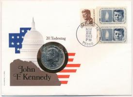Amerikai Egyesült Államok 1972. 1/2$ Cu-Ni Kennedy felbélyegzett borítékon, bélyegzéssel T:1-  USA 1972. 1/2 Dollar Cu-Ni Kennedy in envelope with stamp C:XF